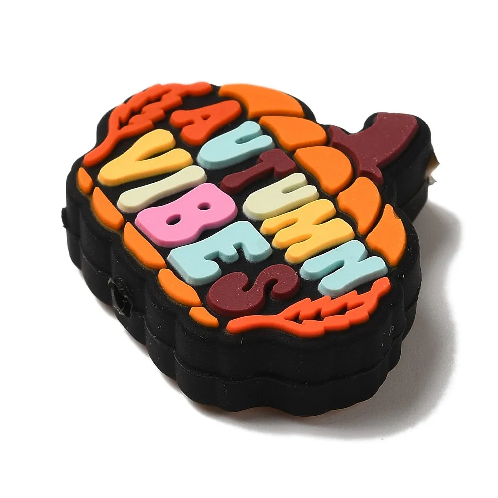 2 Autumn Vibes Silicone Focal Beads - Fall Bead - BDS136