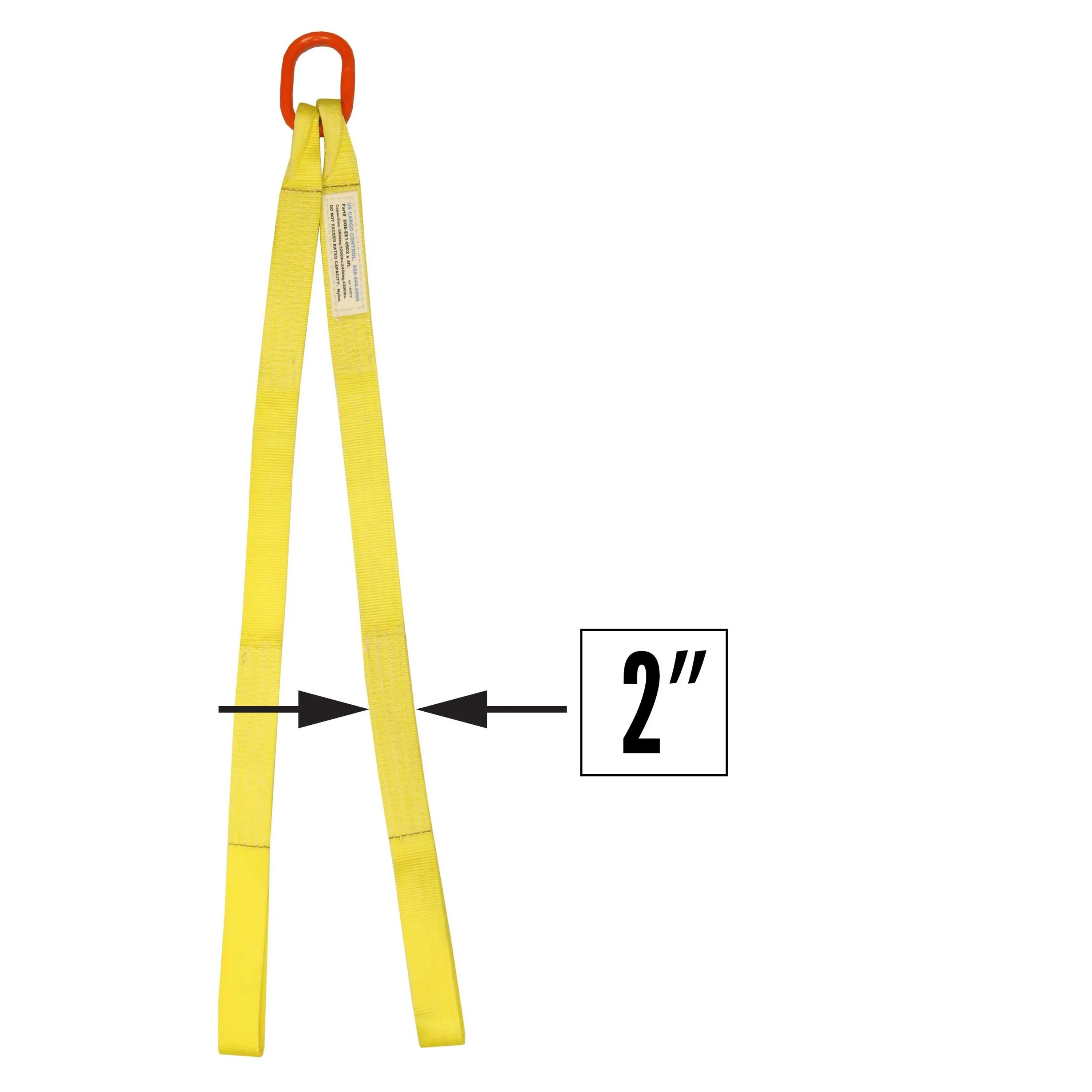 2"x3' (2 ply) Double Leg Nylon Sling w/ Master Link & Sewn Loop