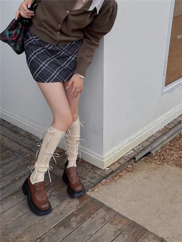 Balletcore ribbon bow stockings