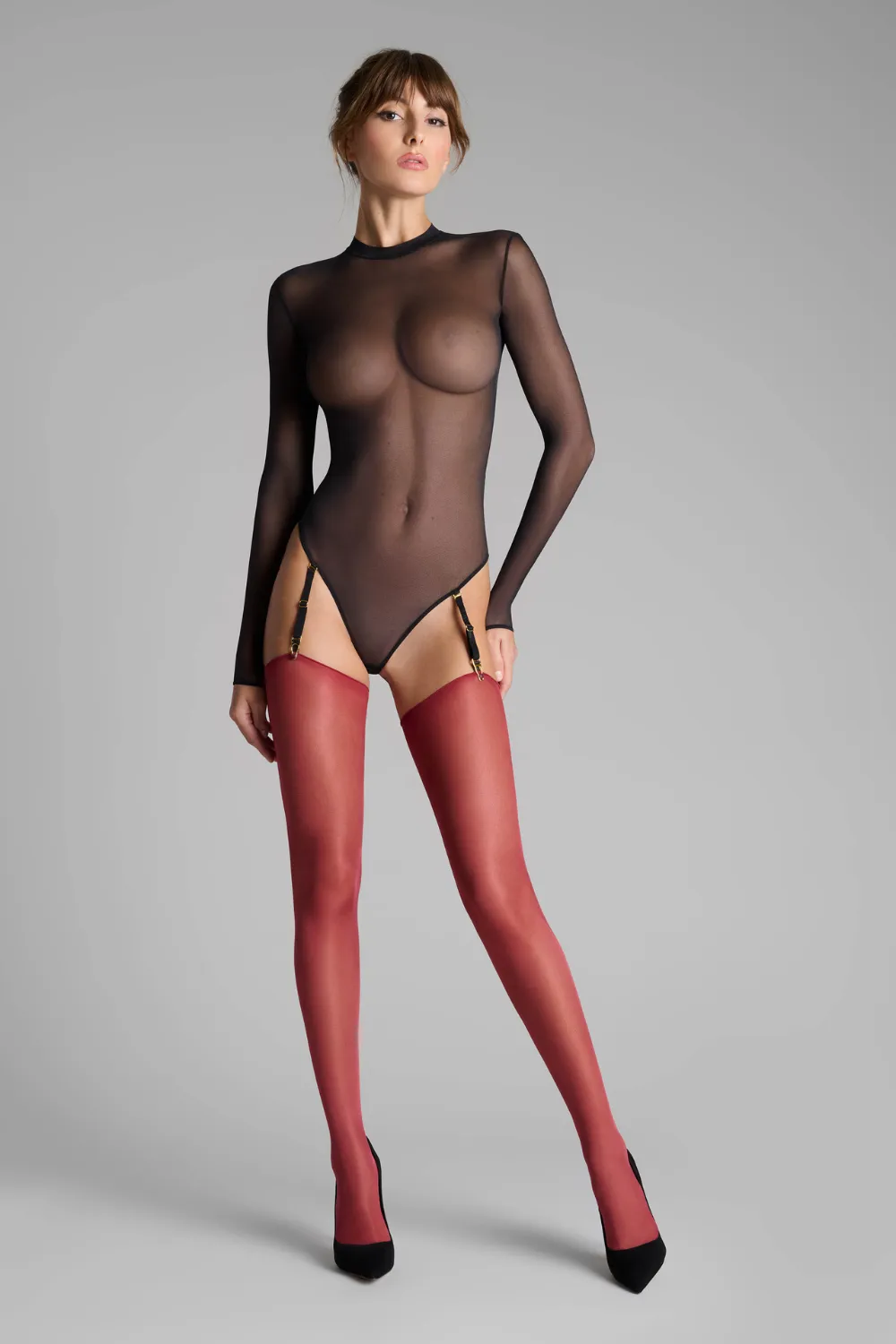 Cut & Curled Stockings 20 Denier - Burgundy