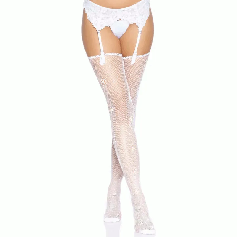 Daisy Flower Design Fishnet Stockings - Leg Avenue