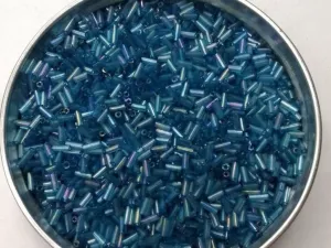 Dark Azure Blue Transparent Pipe Glass Seed Beads- 4.5 mm