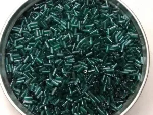 Dark Green Transparent Pipe Glass Seed Beads- 4.5 mm (Wholesale)