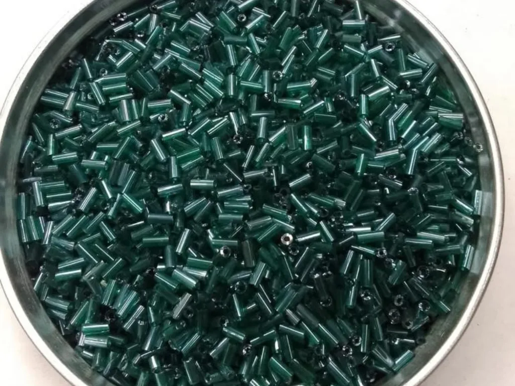 Dark Green Transparent Pipe Glass Seed Beads- 4.5 mm (Wholesale)