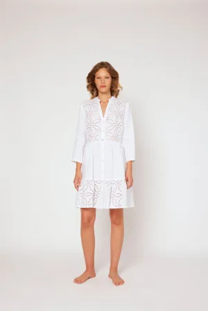 Dress with Floral Embroidery