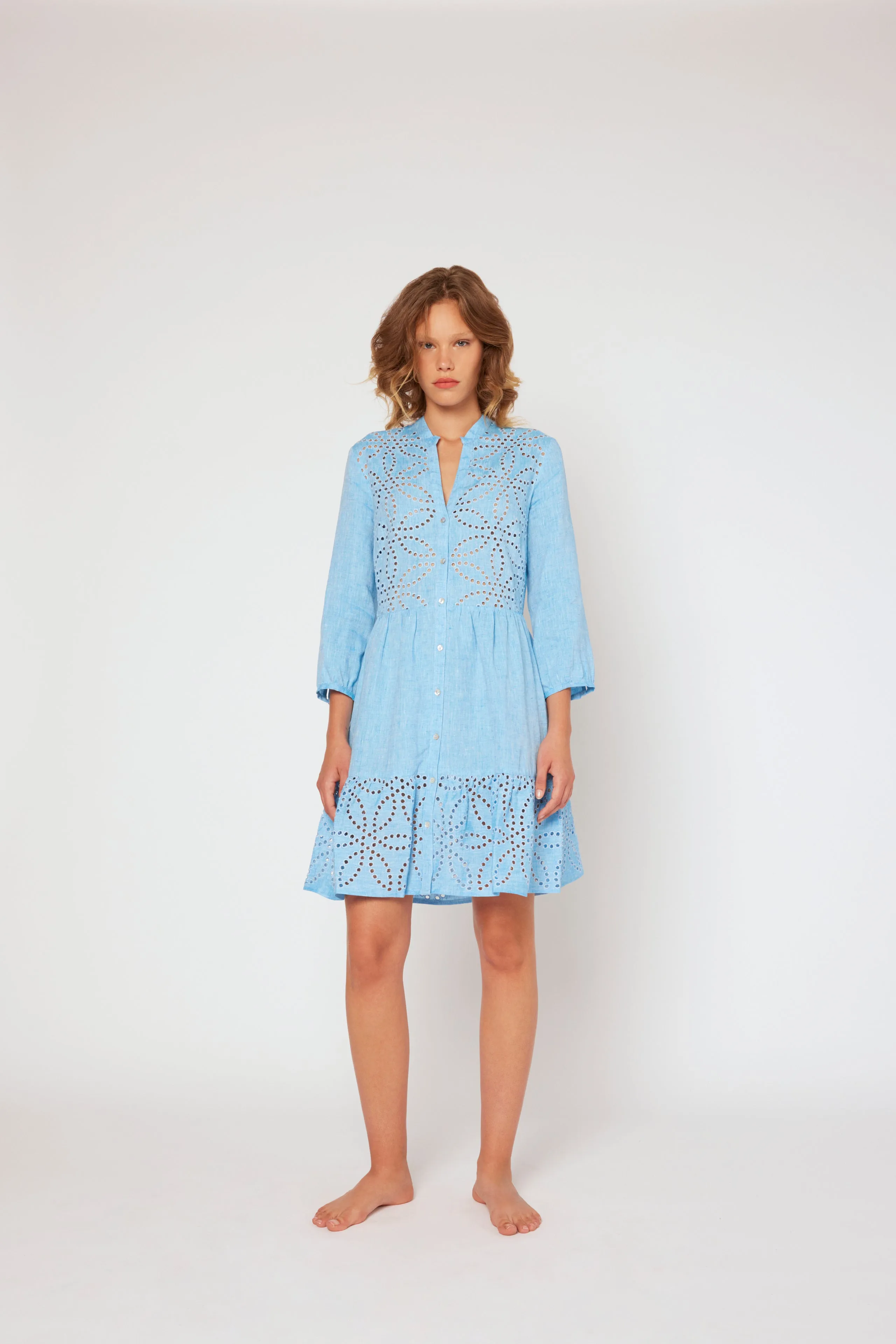 Dress with Floral Embroidery