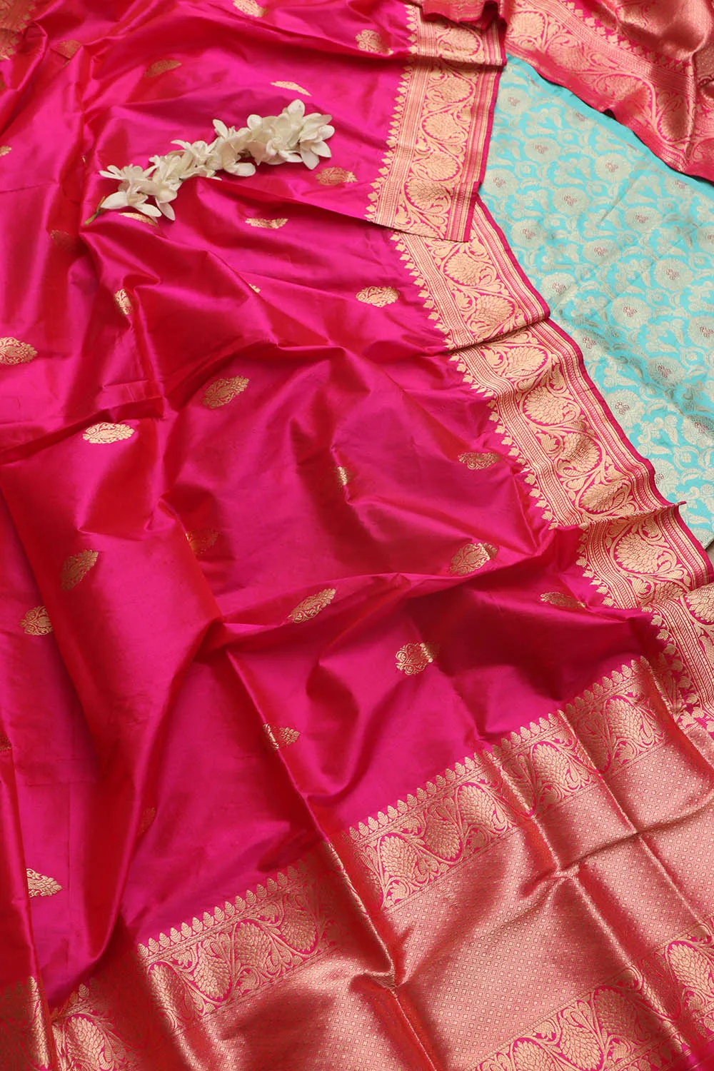 Elegant Blue Banarasi Pure Katan Silk Suit With Banarasi Handloom Pure Katan Silk Dupatta