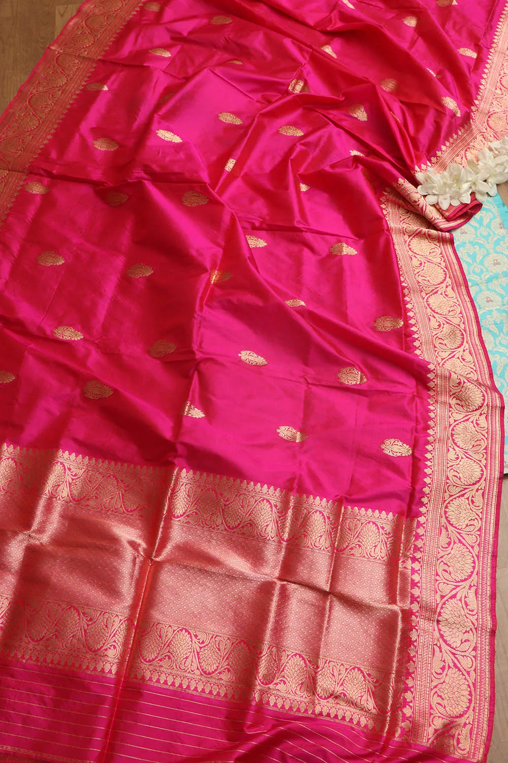 Elegant Blue Banarasi Pure Katan Silk Suit With Banarasi Handloom Pure Katan Silk Dupatta