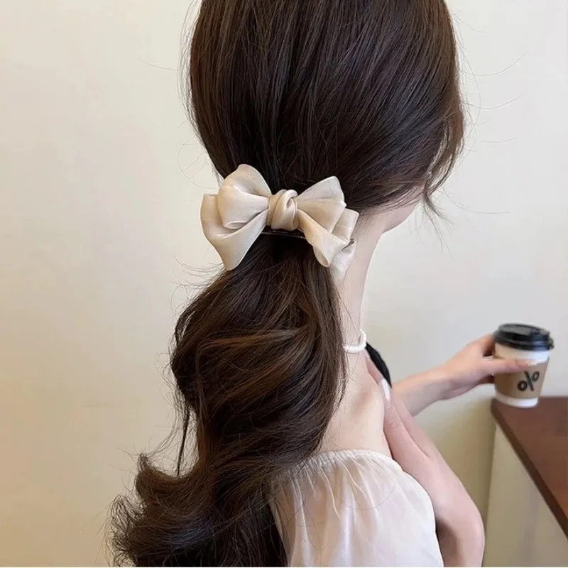 Elegant Solid Color Pearlescent Hair Claws