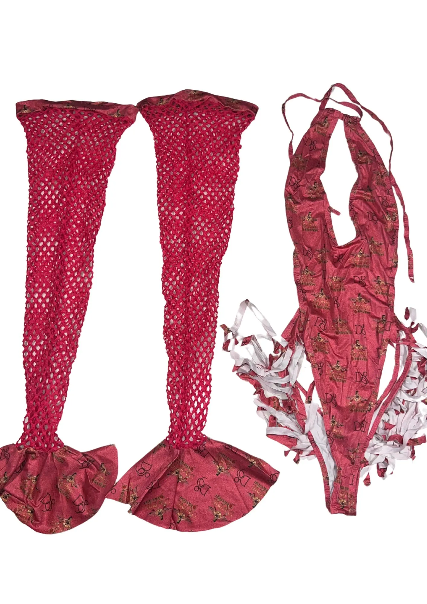 Exotic Dance Wear Rose Divine Selection One Piece with Stockings