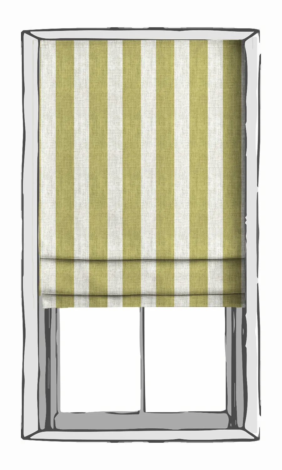 'Farm Fresh' Geometric Print Roman Blinds (Green/ White)