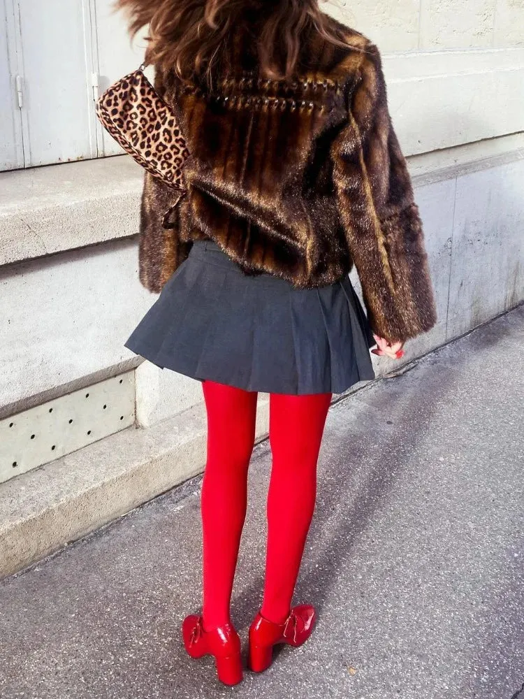 Fire Red Stockings - Sheer or Opaque