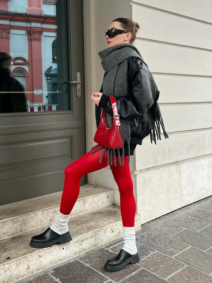 Fire Red Stockings - Sheer or Opaque