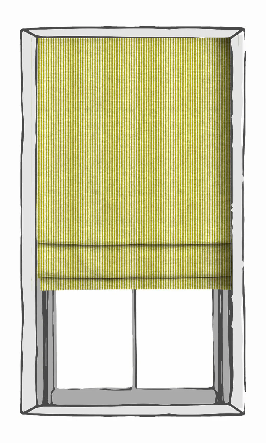 'Forest Park' Modern Striped Custom Shades (Apple Green)