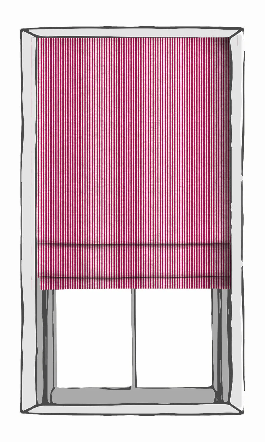 'Gift Box' Custom Striped Window Roman Blinds (Magenta Pink)