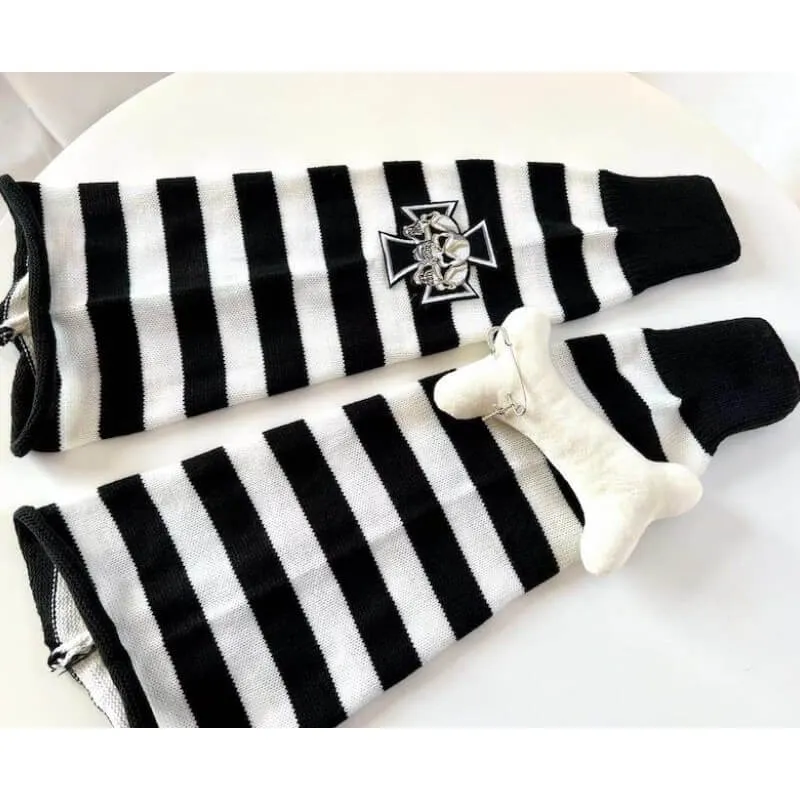 Harajuku bone punk leg warmers