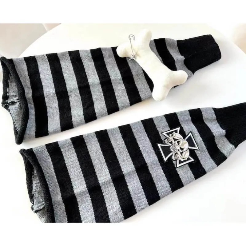 Harajuku bone punk leg warmers