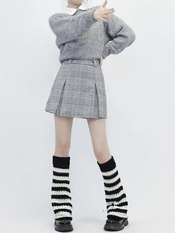 Hollow-out black pink y2k leg warmers