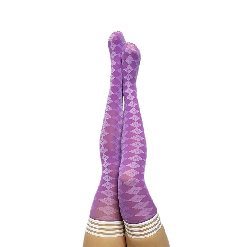 Kixies OPC Par 4 Purple Argyle Size A
