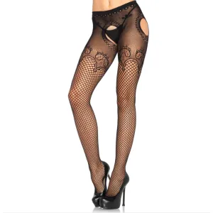 Leg Avenue Jess Duchess Suspender Crotchless Pantyhose