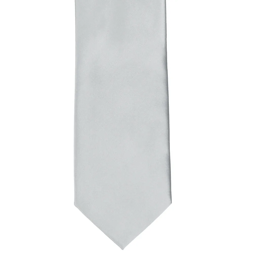 Light Silver Premium Solid Color Necktie