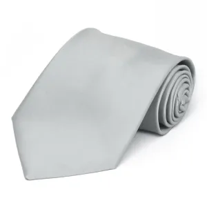 Light Silver Premium Solid Color Necktie