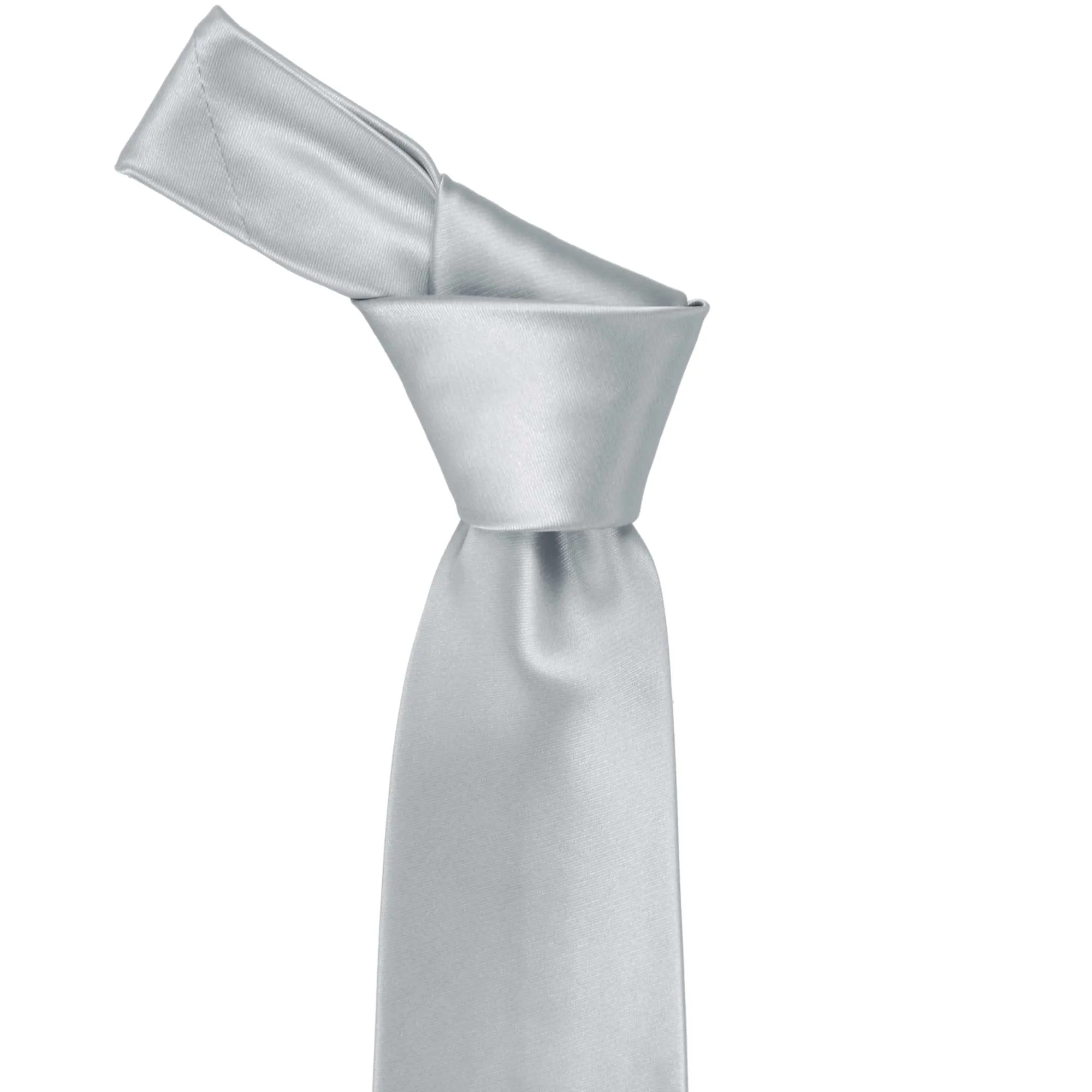 Light Silver Premium Solid Color Necktie