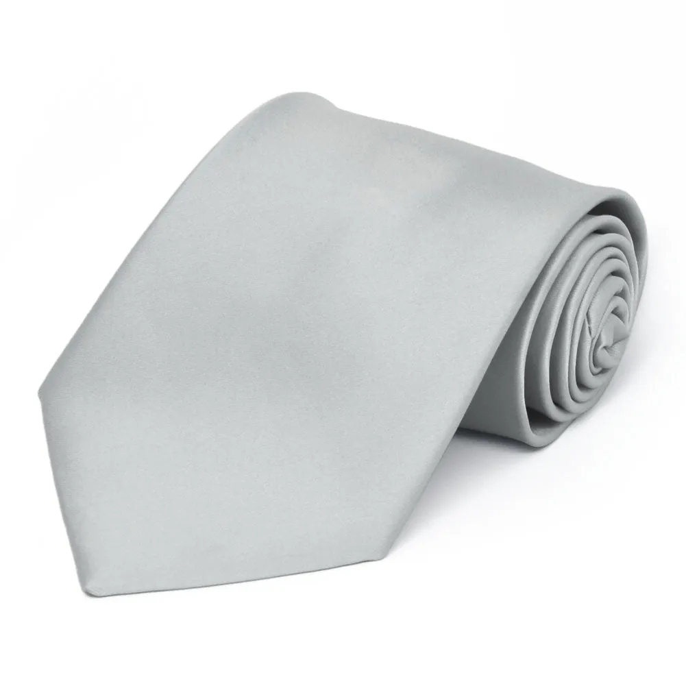 Light Silver Premium Solid Color Necktie