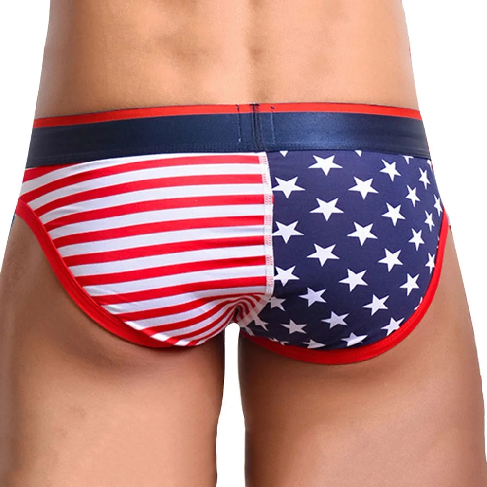 Men's Star's & Stripes Printed Flag Brief
