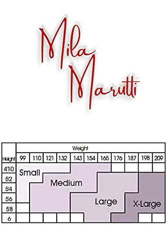 Mila Marutti Sheer Stockings for Garter Belt for Women (L, Black)