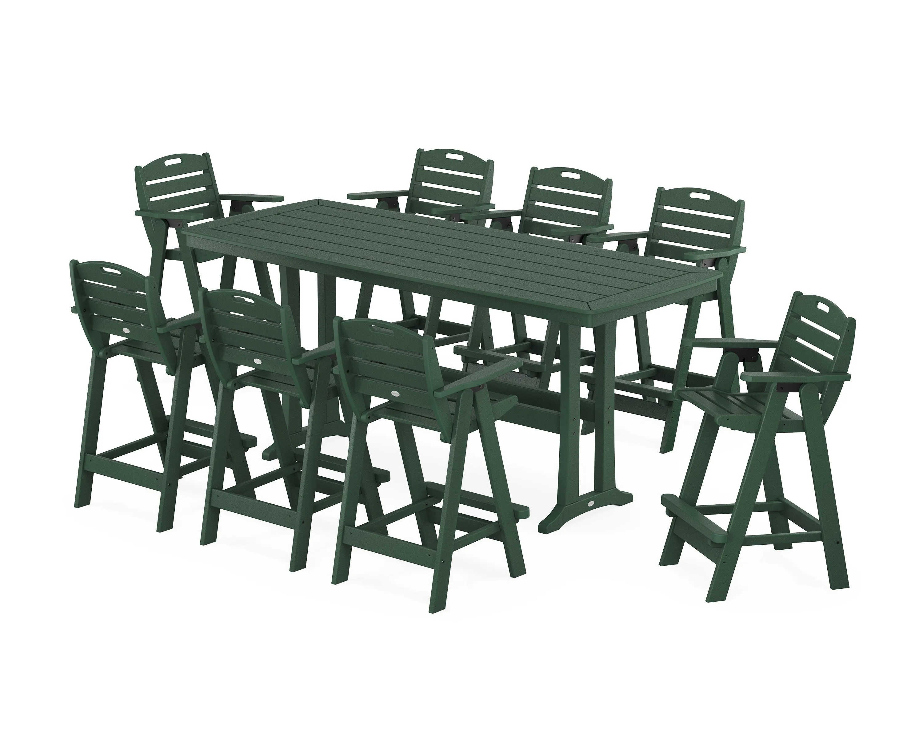 Nautical 9-Piece Bar Set with Trestle Legs