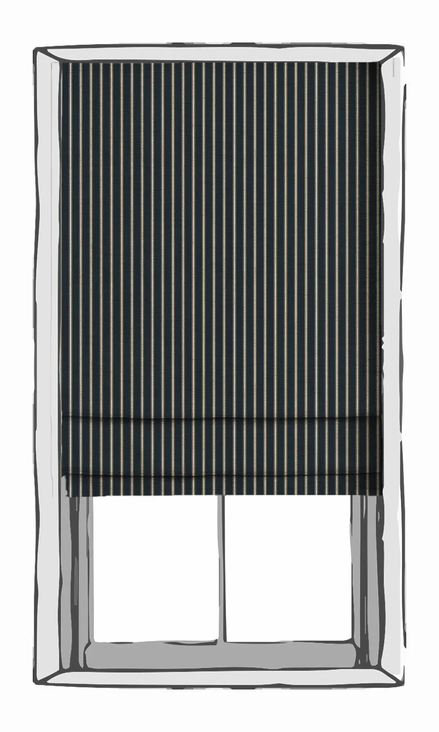 'Niagara Sea' Modern Striped Print Shades (Navy Blue/ Brown)
