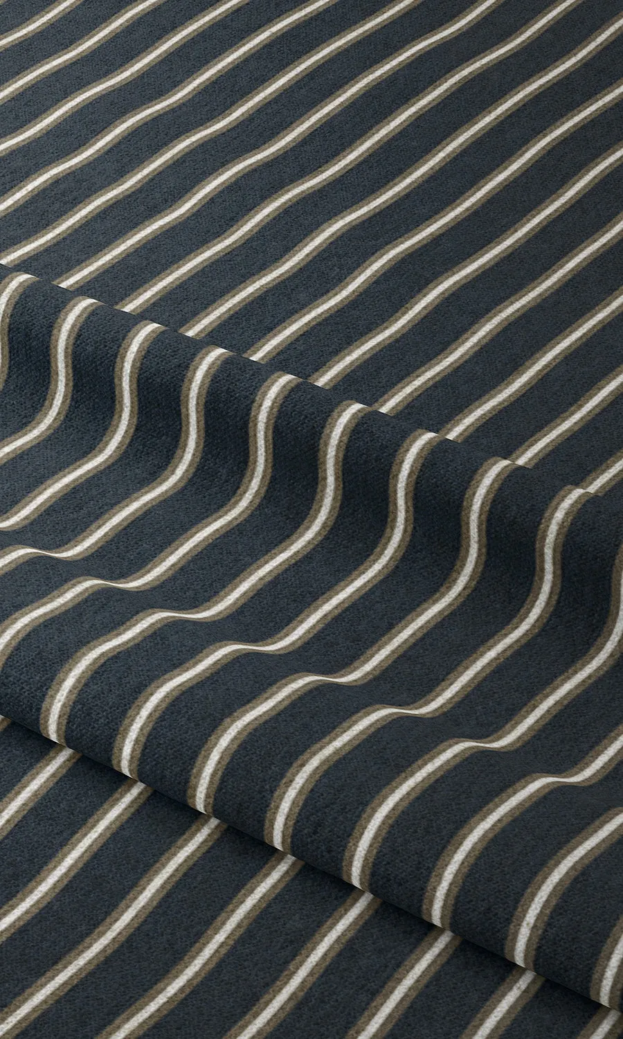 'Niagara Sea' Modern Striped Print Shades (Navy Blue/ Brown)