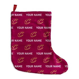 Personalized Cleveland Cavaliers Pattern Christmas Stocking - 9"x16"