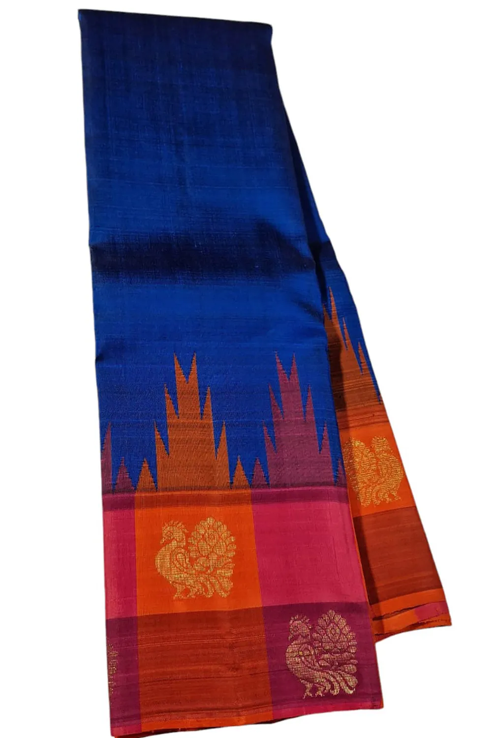 Regal Royal Blue Handloom Kanjeevaram Pure Silk Saree