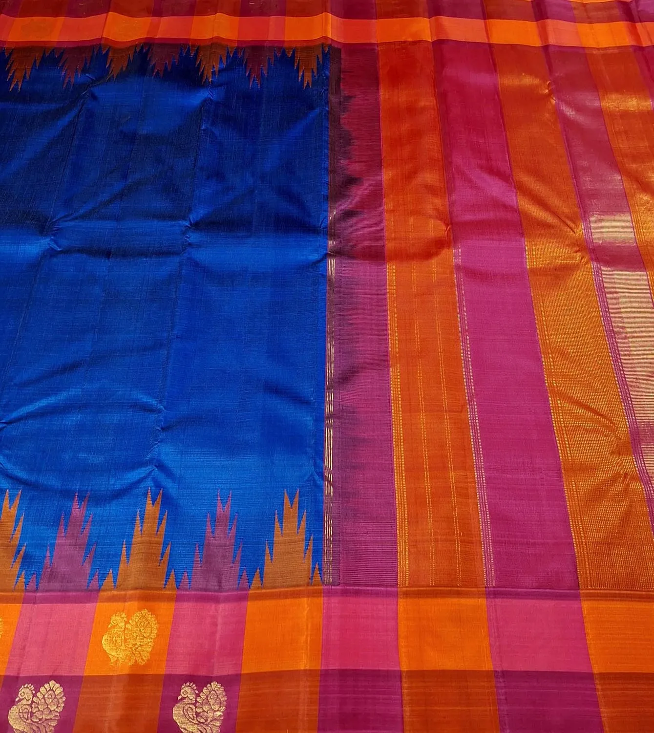 Regal Royal Blue Handloom Kanjeevaram Pure Silk Saree