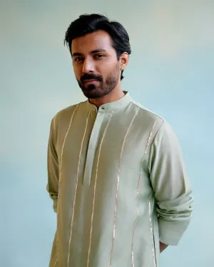 Sage Green Chanderi
 Gota Kurta