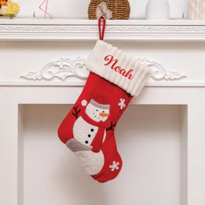 Santa and Frosty Festive Stocking - Snowy Snowman