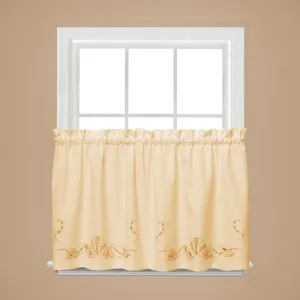 Saturday Knight Ltd Seabreeze Linen Textured Window Tier - 2 Piece - Sand
