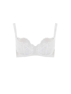 Signature Lace Balcony Bra-White