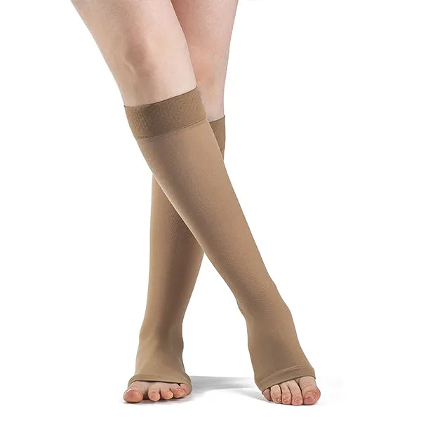 Sigvaris Essential 862 Opaque Open Toe Knee Highs w/GripTop 20-30 mmHg