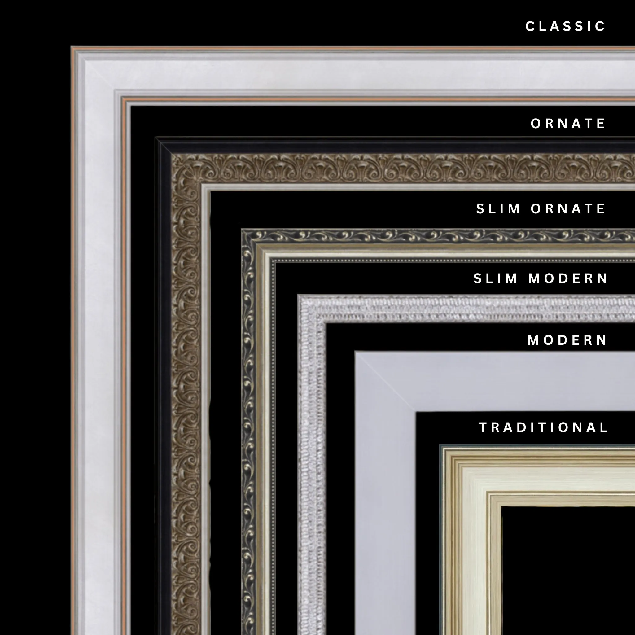 Silver 46x24 Picture Frame Ornate Traditional Classic Antique