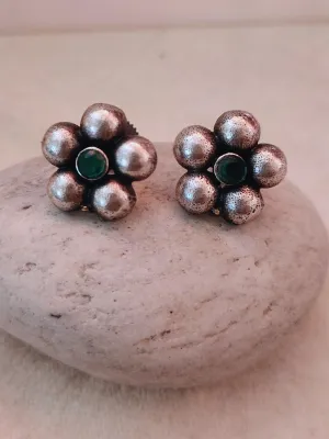 Silver Look-Alike Floral Stud Earrings for Daily Wear | Sarichka