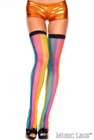 Striped Net Thigh Hi