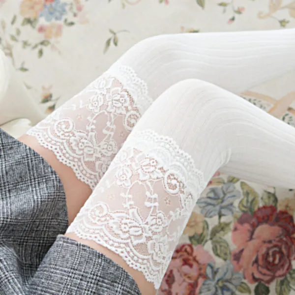 Thigh High Over The Knee Warm Lace Socks