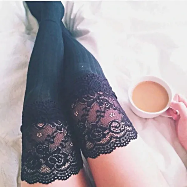 Thigh High Over The Knee Warm Lace Socks