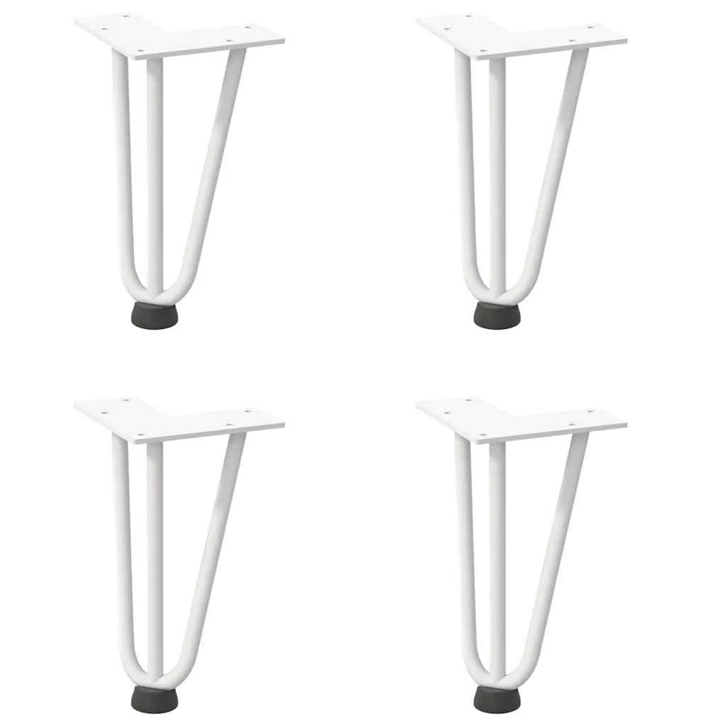 vidaXL Hairpin Table Legs 4 pcs White 20 cm Solid Steel