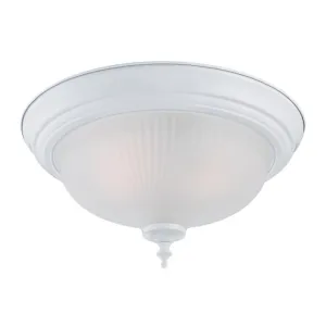 Westinghouse 6344600 2 Light Flush White Finish with Frosted Swirl Glass - 2-Pack