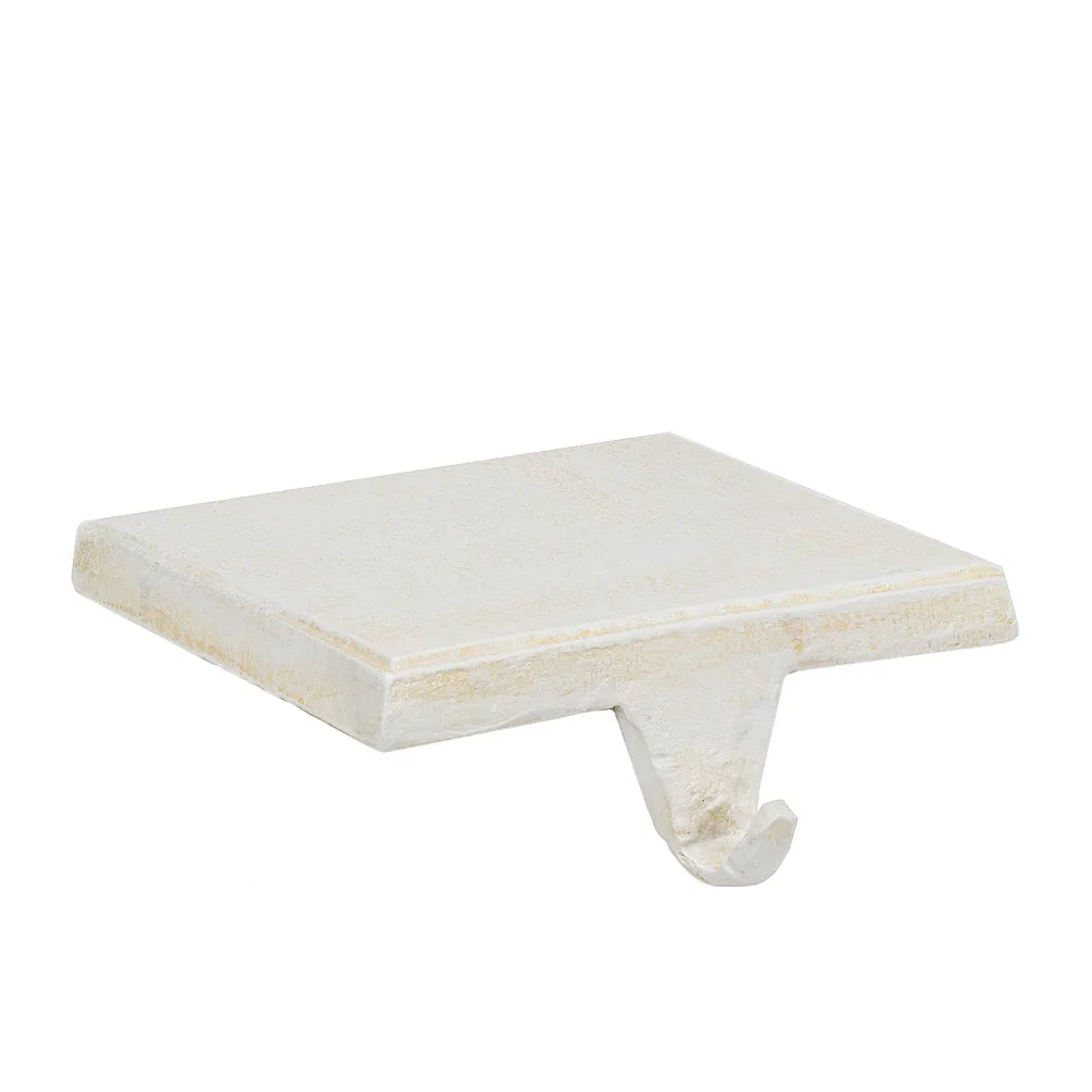 White Flat Base Christmas Stocking Holder