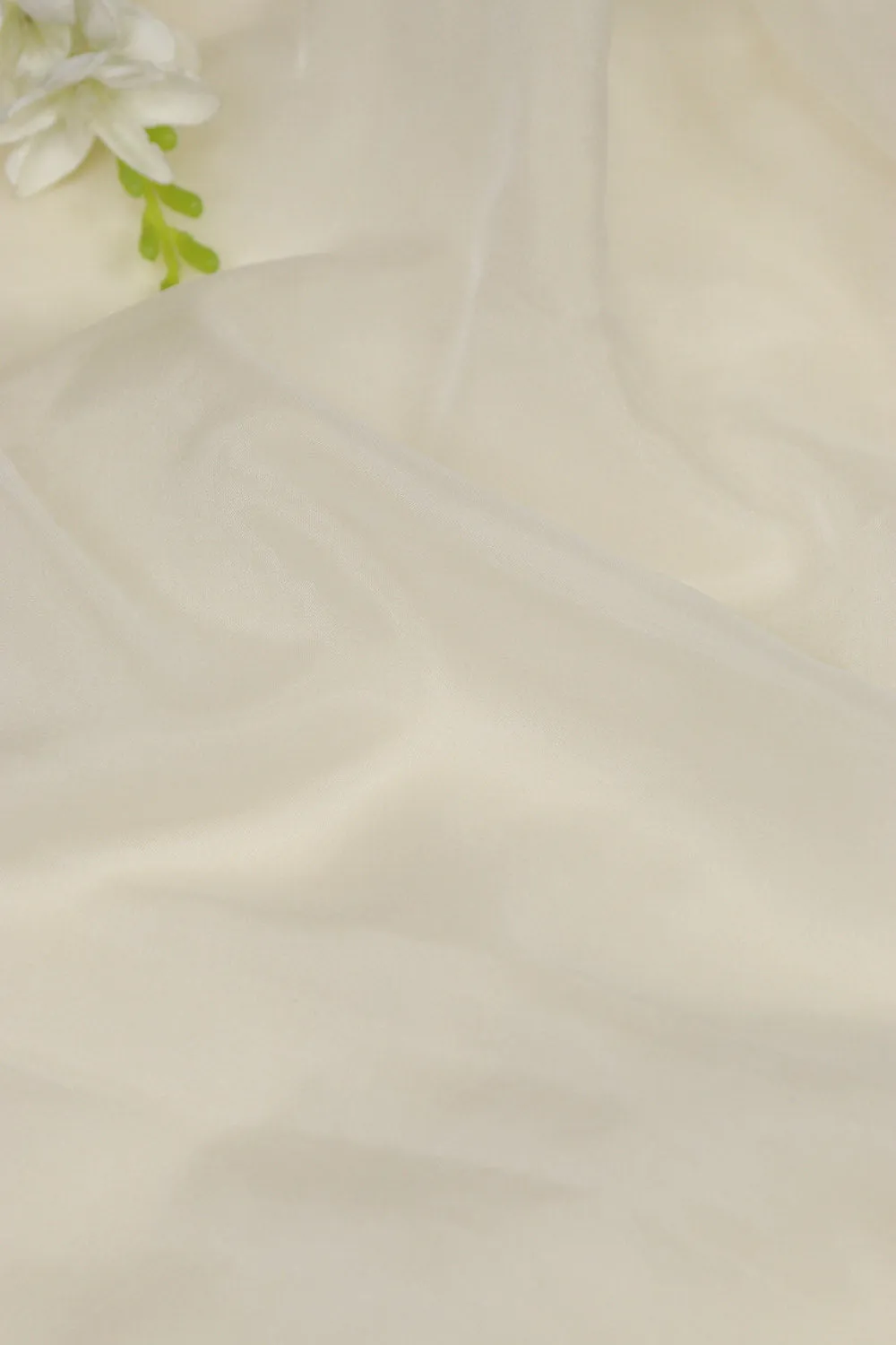 White Organza Silk Fabric for Elegant Designs  ( 1 Mtr )